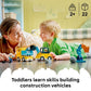 LEGO DUPLO Town 3 in 1 Construction Vehicles Toys for Toddlers - Learning & Pretend Play Set for Boys & Girls, Ages 2+ - Building Blocks for Fine
