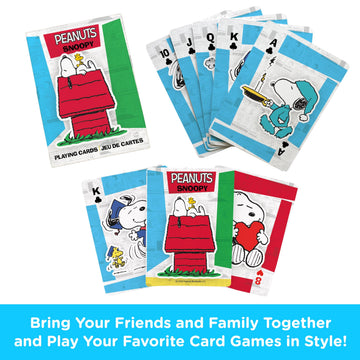 AQUARIUS Peanuts Snoopy Playing Cards - Snoopy Themed Deck of Cards for Your Favorite Card Games - Officially Licensed Peanuts Merchandise