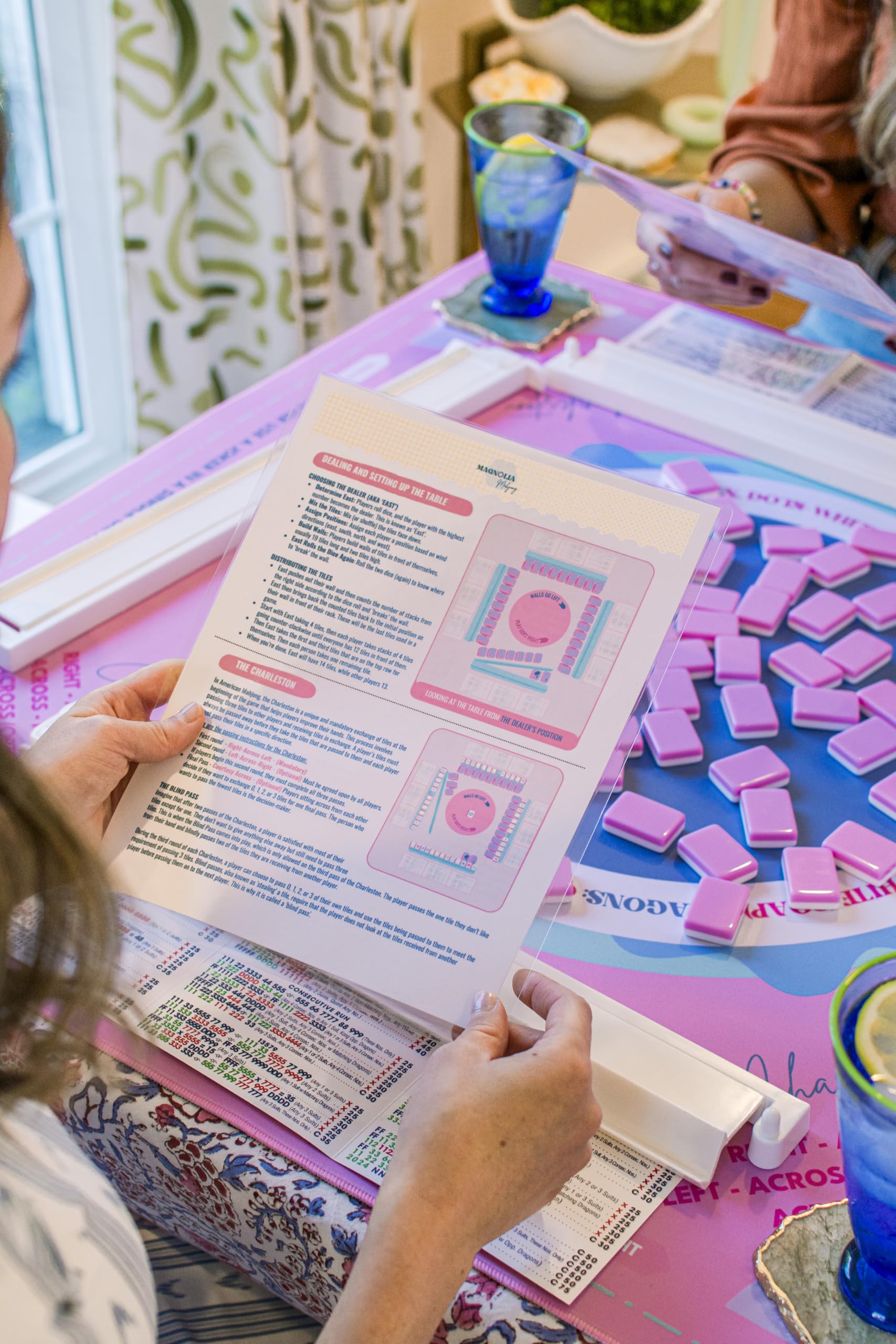 American Mahjong Basics Visual Guide, Laminated Guide, Tile Overview, Charleston Helper, General Rules + Strategies