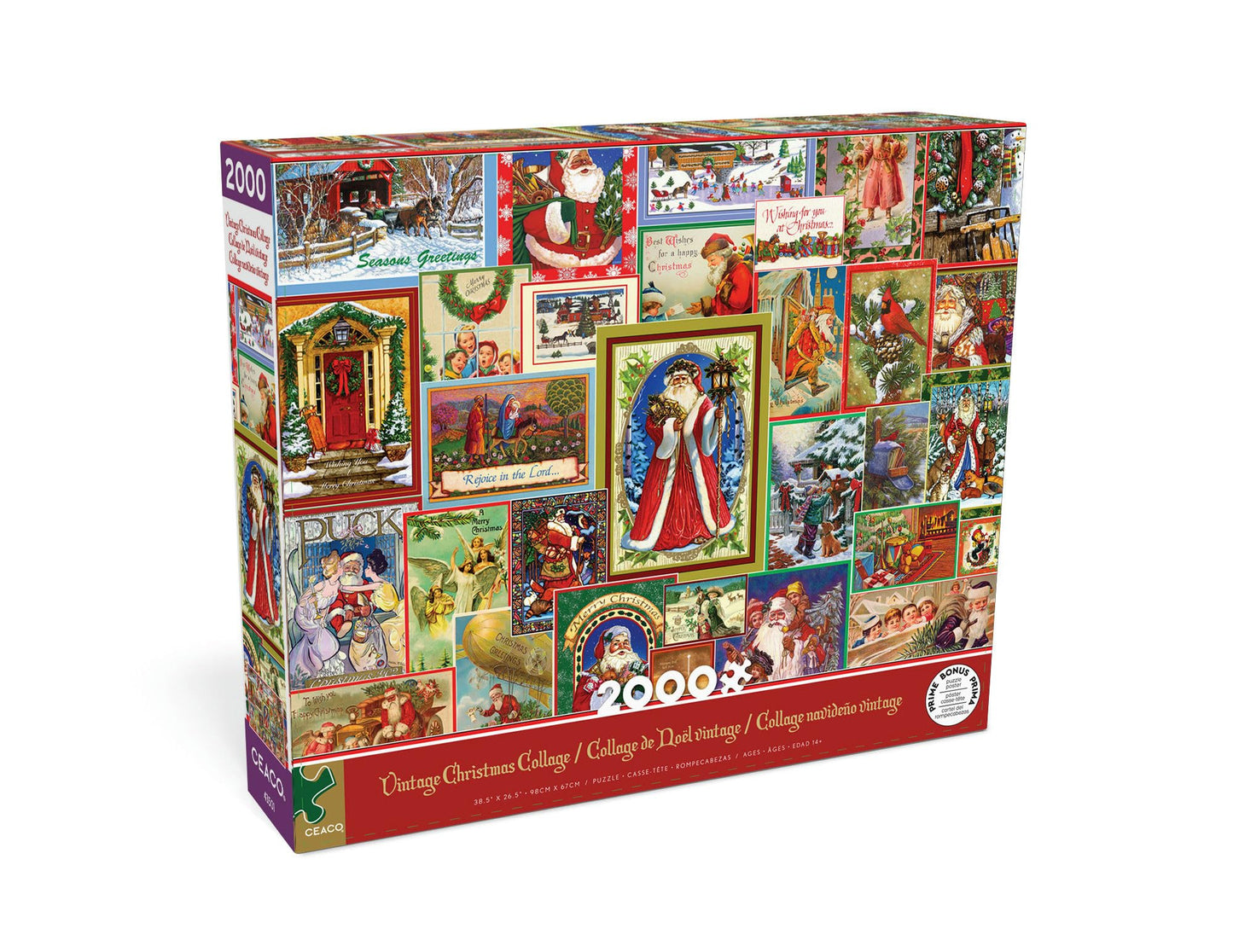 Ceaco - Vintage Christmas Collage - 2000 Piece Jigsaw Puzzle for Adults