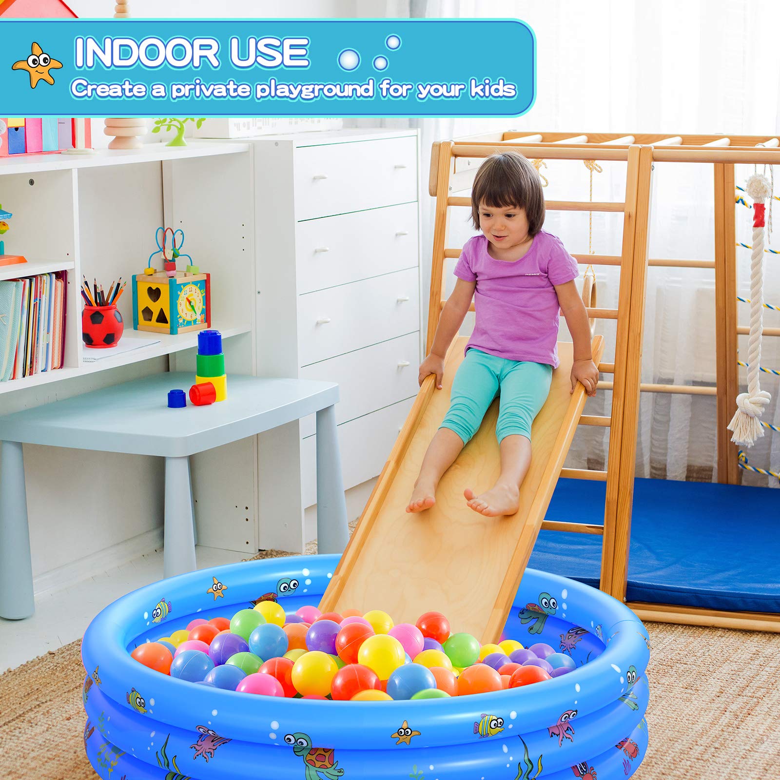 Garden Round Inflatable Baby Swimming Pool, Portable Inflatable Child/Children Little Pump Pool,Kiddie Paddling Pool Indoor&Outdoor Toddler Water Game