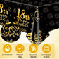 41PCS Happy 18th Birthday Decrations for Boys Girls Black Gold Themed Disposable Tableware Decor Includeing Plates Napkins Tablecloth for Eighteen