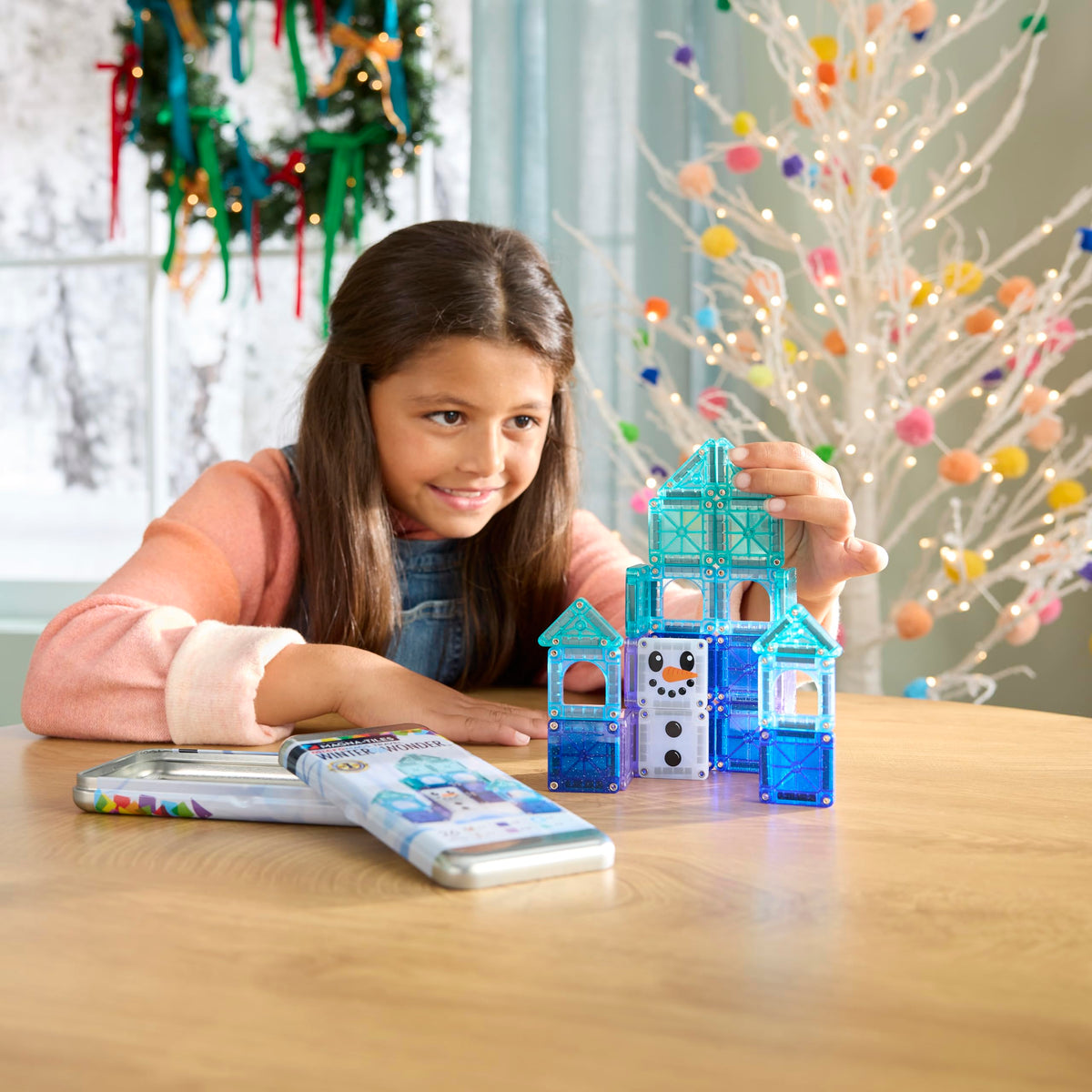 MAGNA-TILES microMAGS 26-Piece Winter Wonder Travel Set, The Original Magnetic Building Brand - 12 Pack