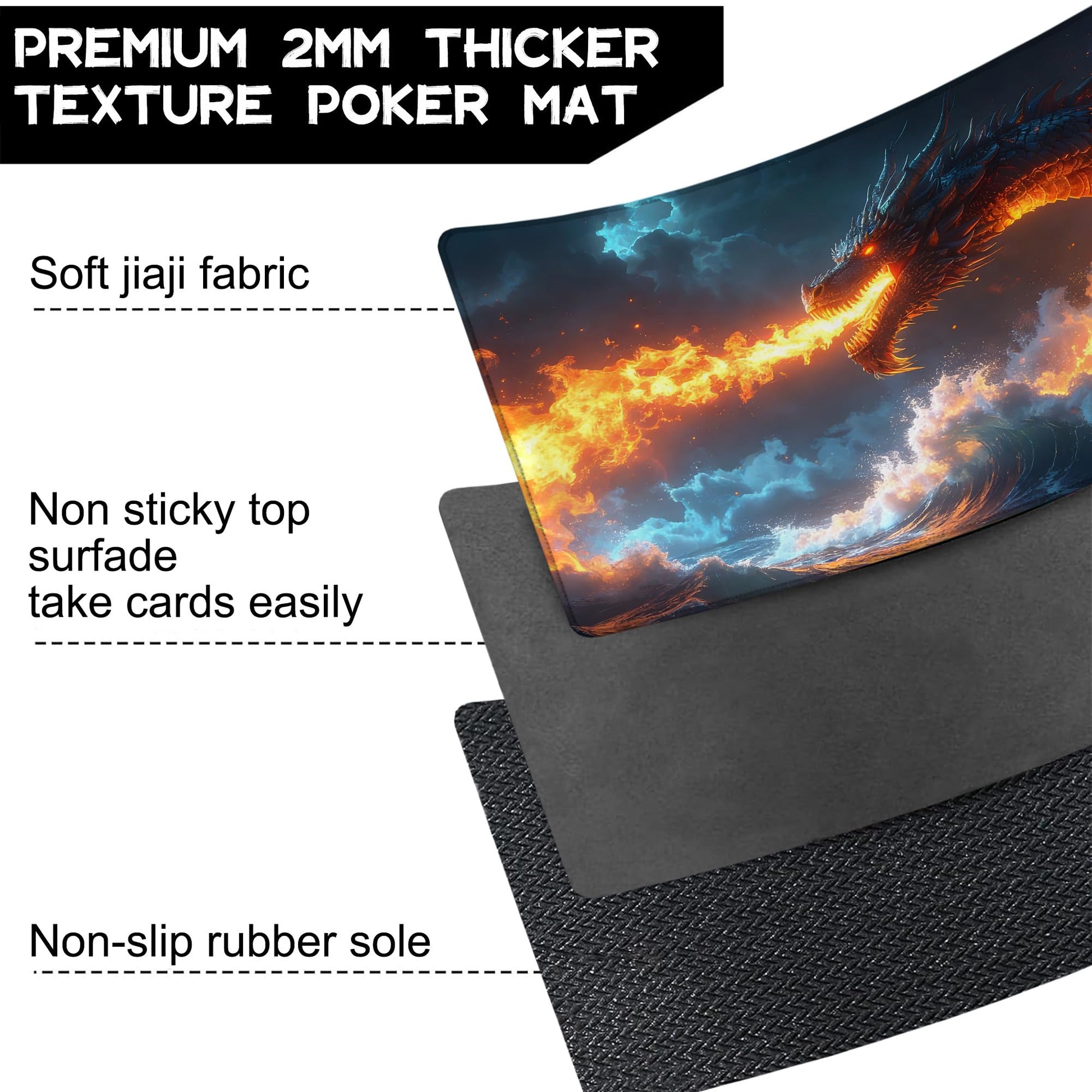 for MTG Playmat 24 x 14 Inches Majestic Dragon Unleashes Fiery Magic Play Mat Card Game Mat for Magic The Gathering TCG PTCG Playmat with Free Storage