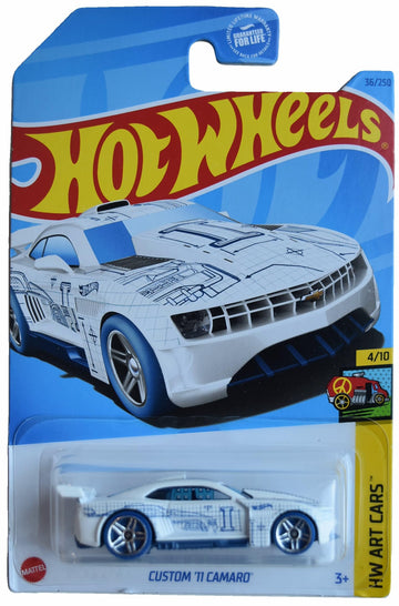 Hot Wheels Custom '11 Camaro, HW Art Cars 4/10 [White] 36/250