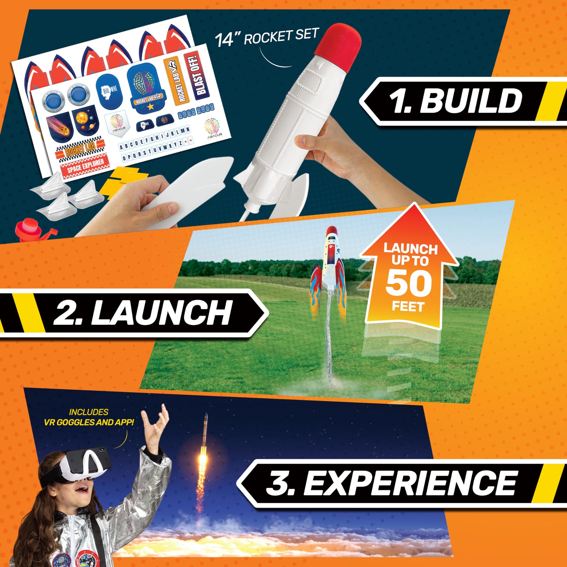 Abacus Brands Bill Nye's Science Squad - VR Rocket Lab Science Kit, Ages 8+