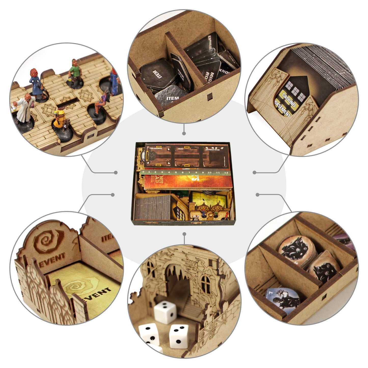 TowerRex Organizer for Betrayal at House on The Hill 2nd Ed Board Game, Widow's Walk Expansion, Storage Insert, Accessories Upgrade