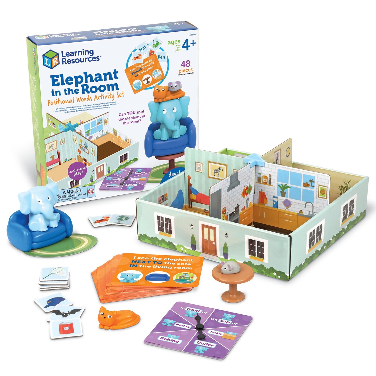 Learning Resources Elephant in the Room Positional Word Activity Set - Toddler Board Games, Language and Critical Thinking Skills, Sentence Building