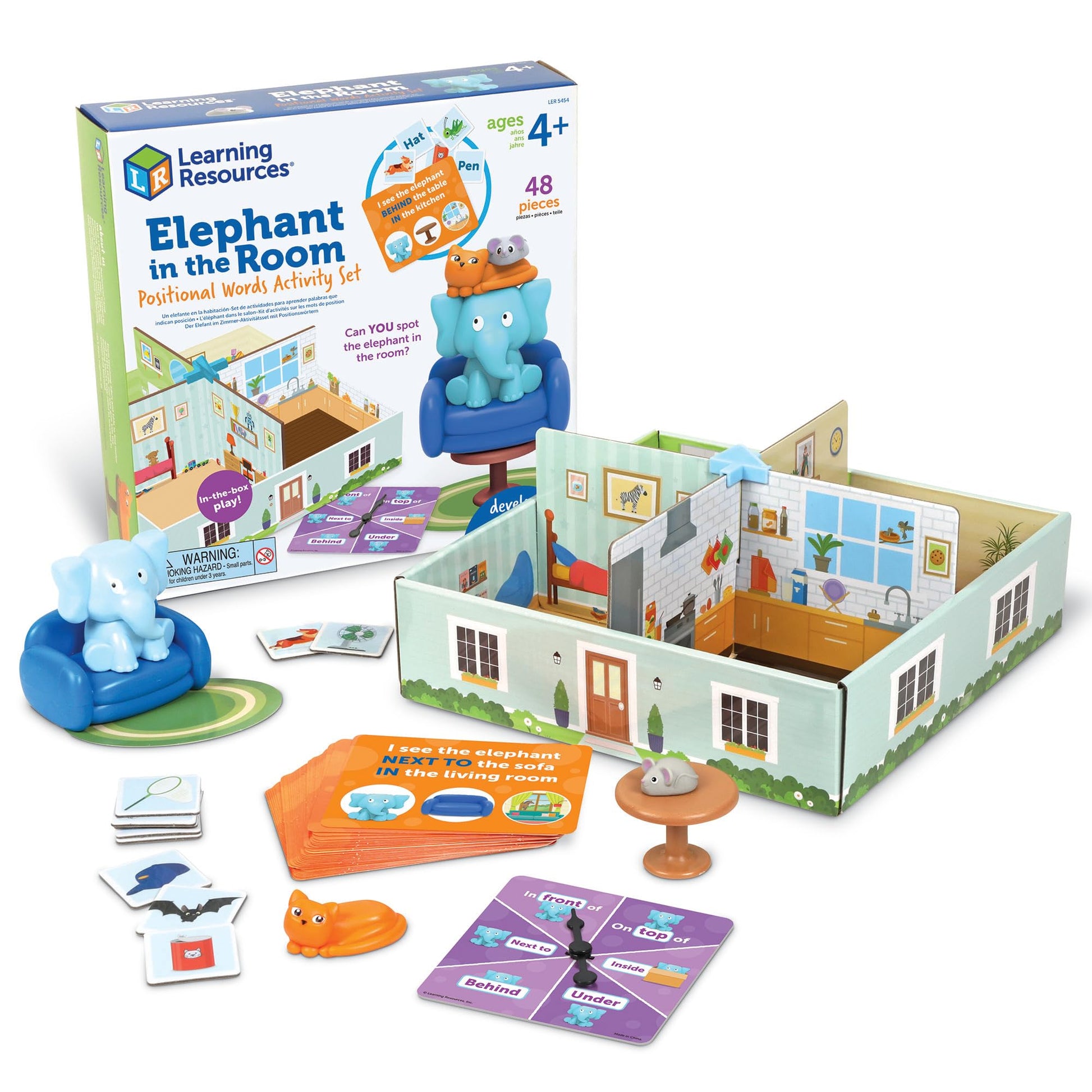 Learning Resources Elephant in the Room Positional Word Activity Set - Toddler Board Games, Language and Critical Thinking Skills, Sentence Building