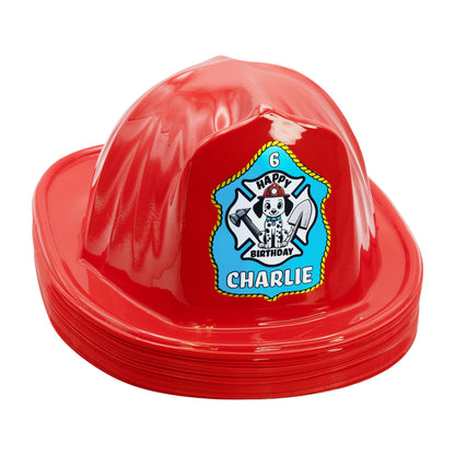 Kenco Kids Customizable Plastic Firefighter Hats -Choose your style, add your name or department (Birthday Boy, 25)