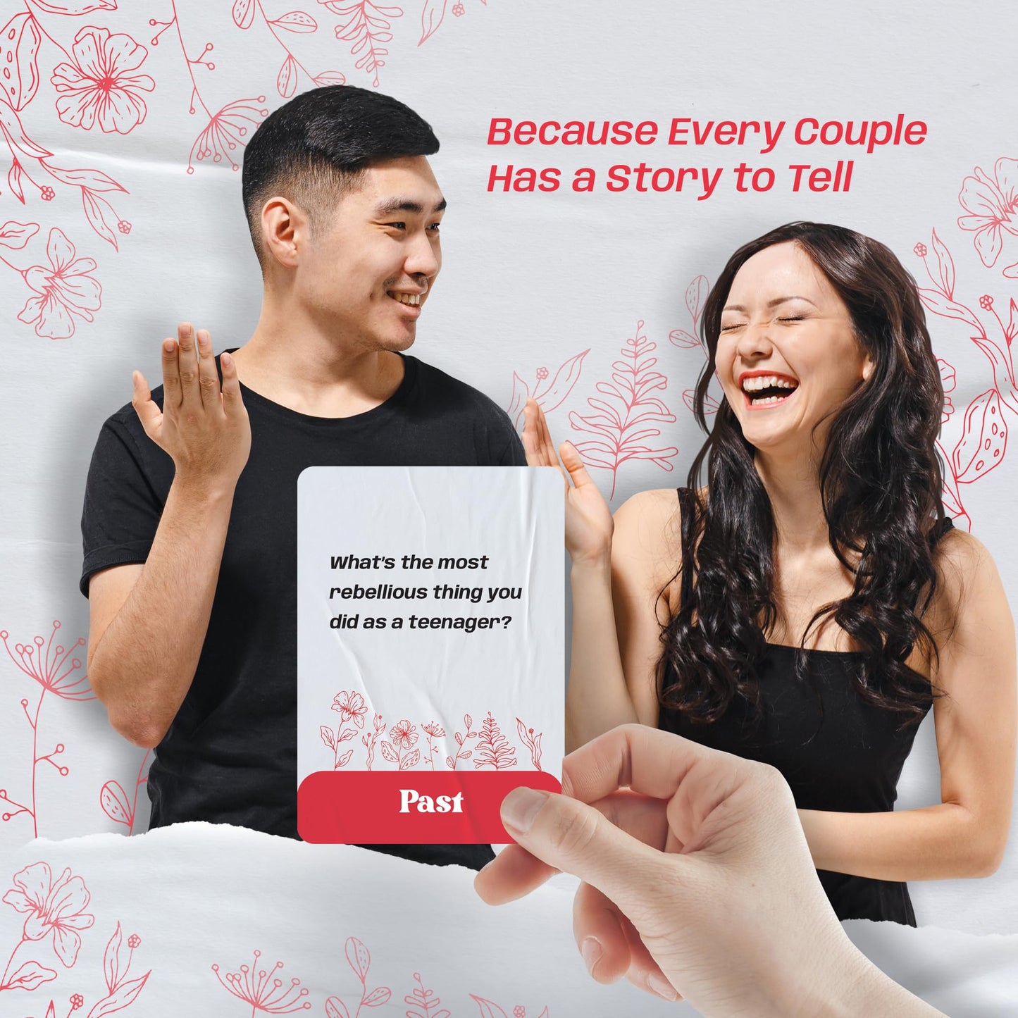 Couples Conversations Card Game - Stocking Stuffer for Boyfriend or Girlfriend | Questions About Past, Present, and Future