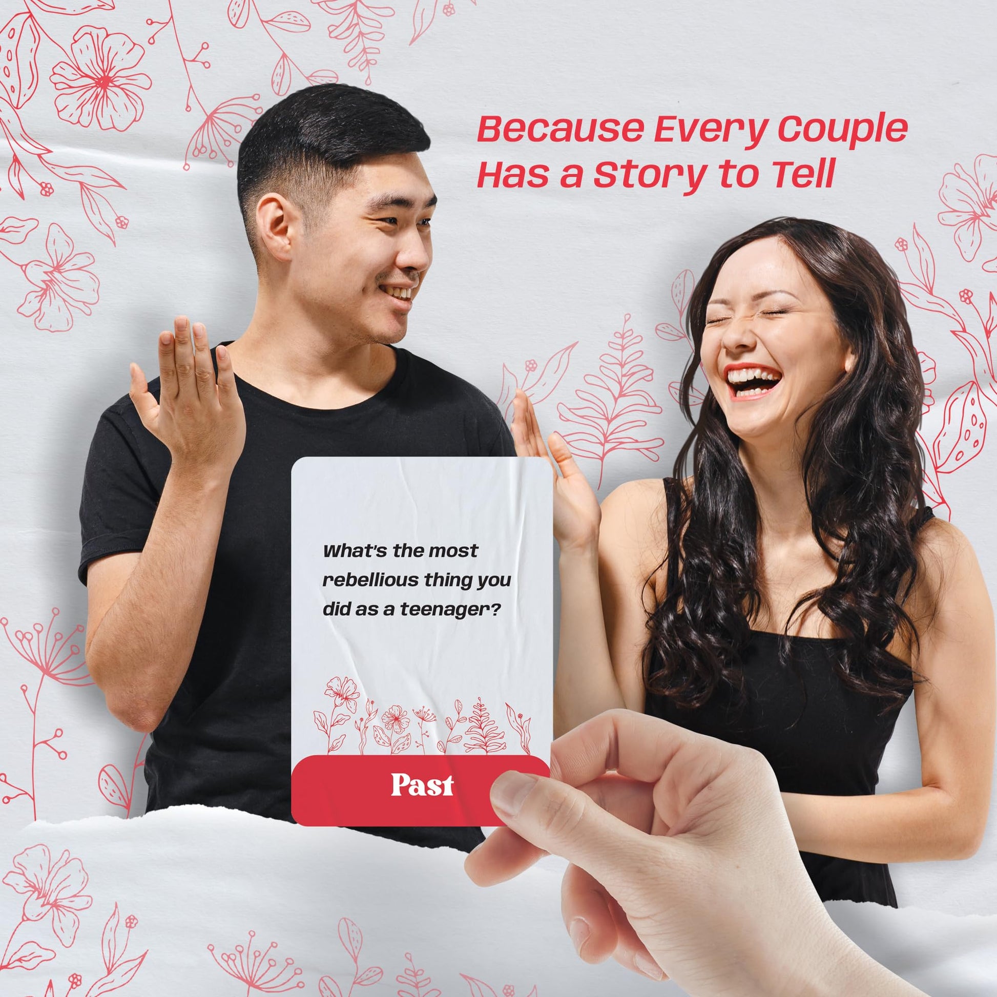 Couples Conversations Card Game - Stocking Stuffer for Boyfriend or Girlfriend | Questions About Past, Present, and Future