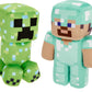 Mattel Minecraft Plush Figure 2-Pack, Steve in Diamond Armor & Charged Creeper Set, Soft Character Dolls in 8-inch Scale