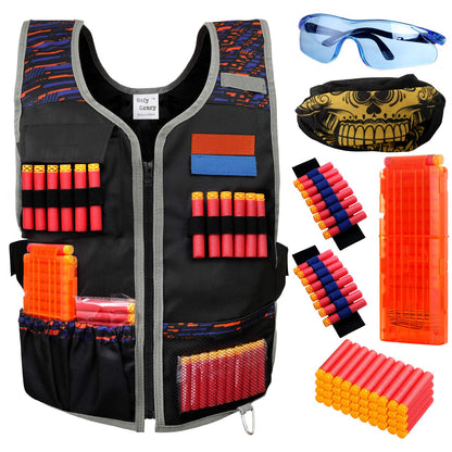 Hely Cancy Large Size Adjustable Toy Tactical Vest Kit Compatible with Nerf N-Strike Elite Series for Men, Big Kids XL-Size