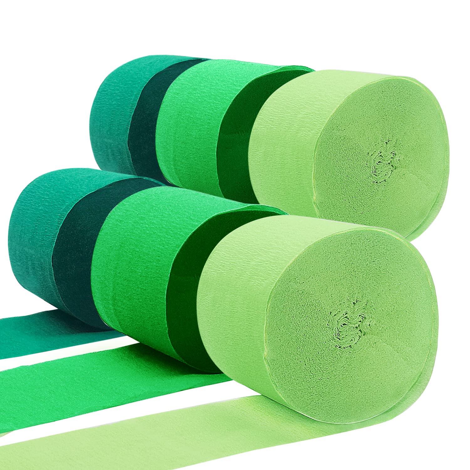 TKEJZu Green Crepe Paper Streamer - 492 Feet, 6 Rolls, Spring Party Backdrop Decor for Green Theme Birthday, Wedding, Baby Shower, Irish Lucky Day