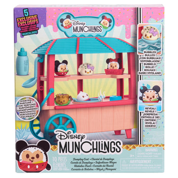 Disney Munchlings Dumpling Cart, 11-Piece Color Change Figure Playset, 1-inch Collectible Scented Figurines, Amazon Exclusive, Toy for Fans, Teens
