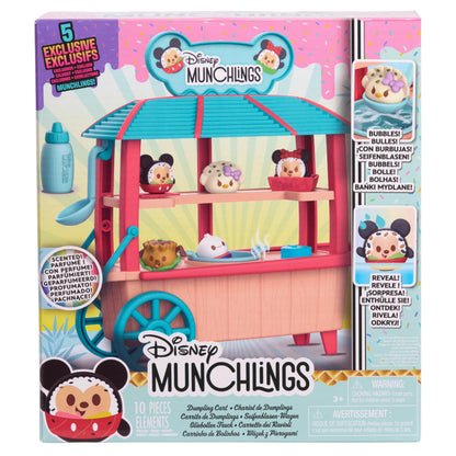 Disney Munchlings Dumpling Cart, 11-Piece Color Change Figure Playset, 1-inch Collectible Scented Figurines, Amazon Exclusive, Toy for Fans, Teens