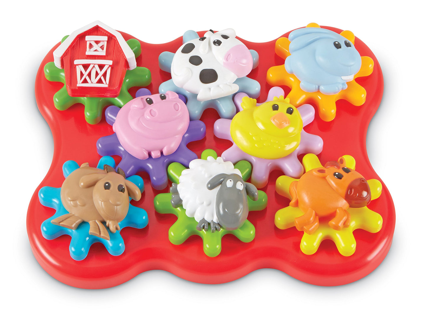 Learning Resources Barnyard Friends Build & Spin - Toddler Sensory Toys, Montessori Building Set, Preschool STEM, Busy Board Cogs and Gears for Kids