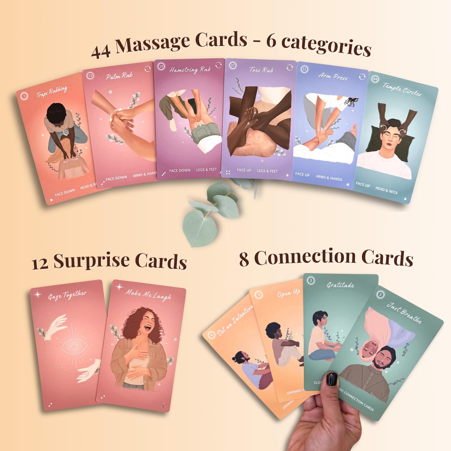 Solalma Massage Game for Couples with Fun Surprise Cards | Intimacy Card Game for Mindful Date Night Ideas to Reconnect with Spouse | Couples Massage