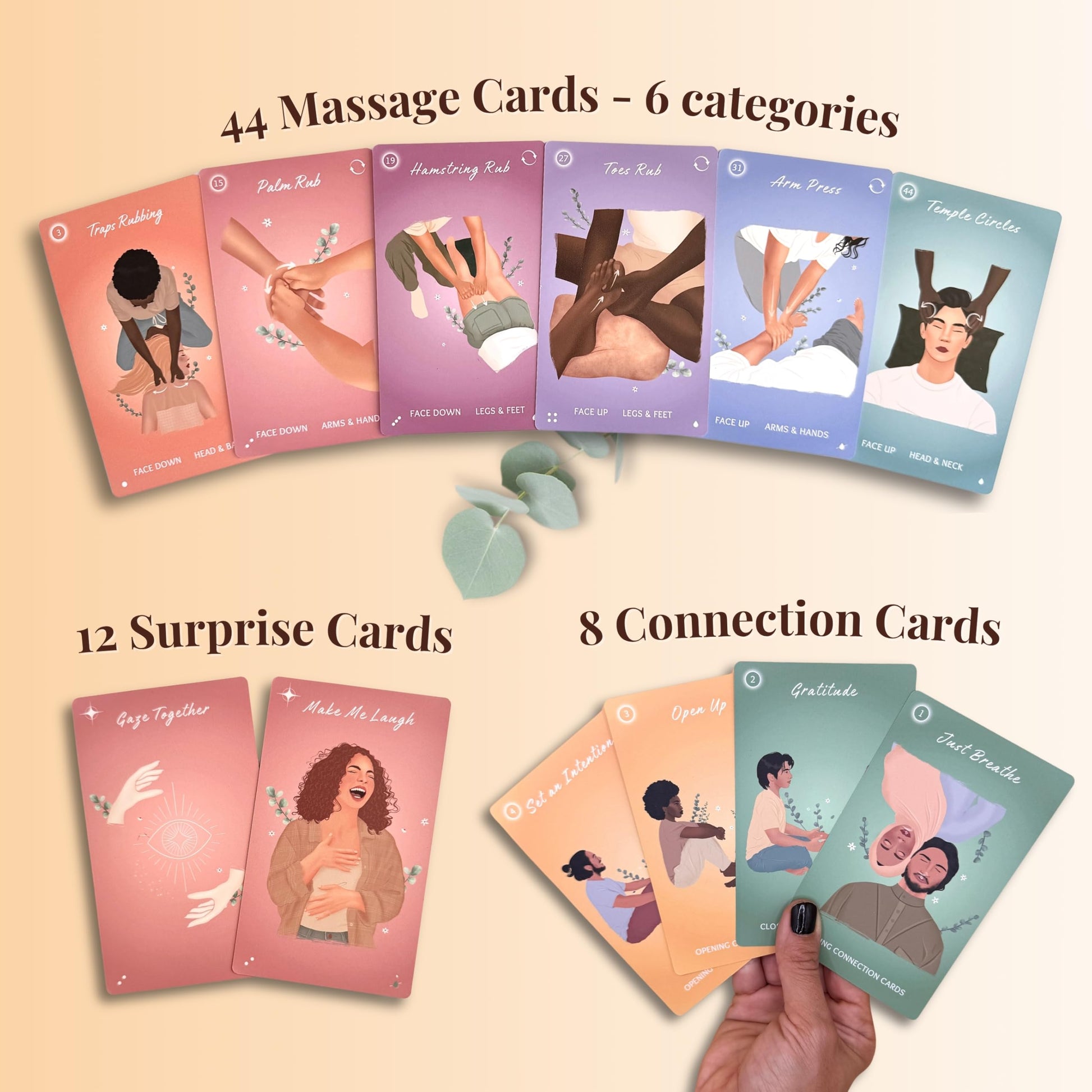 Solalma Massage Game for Couples with Fun Surprise Cards | Intimacy Card Game for Mindful Date Night Ideas to Reconnect with Spouse | Couples Massage