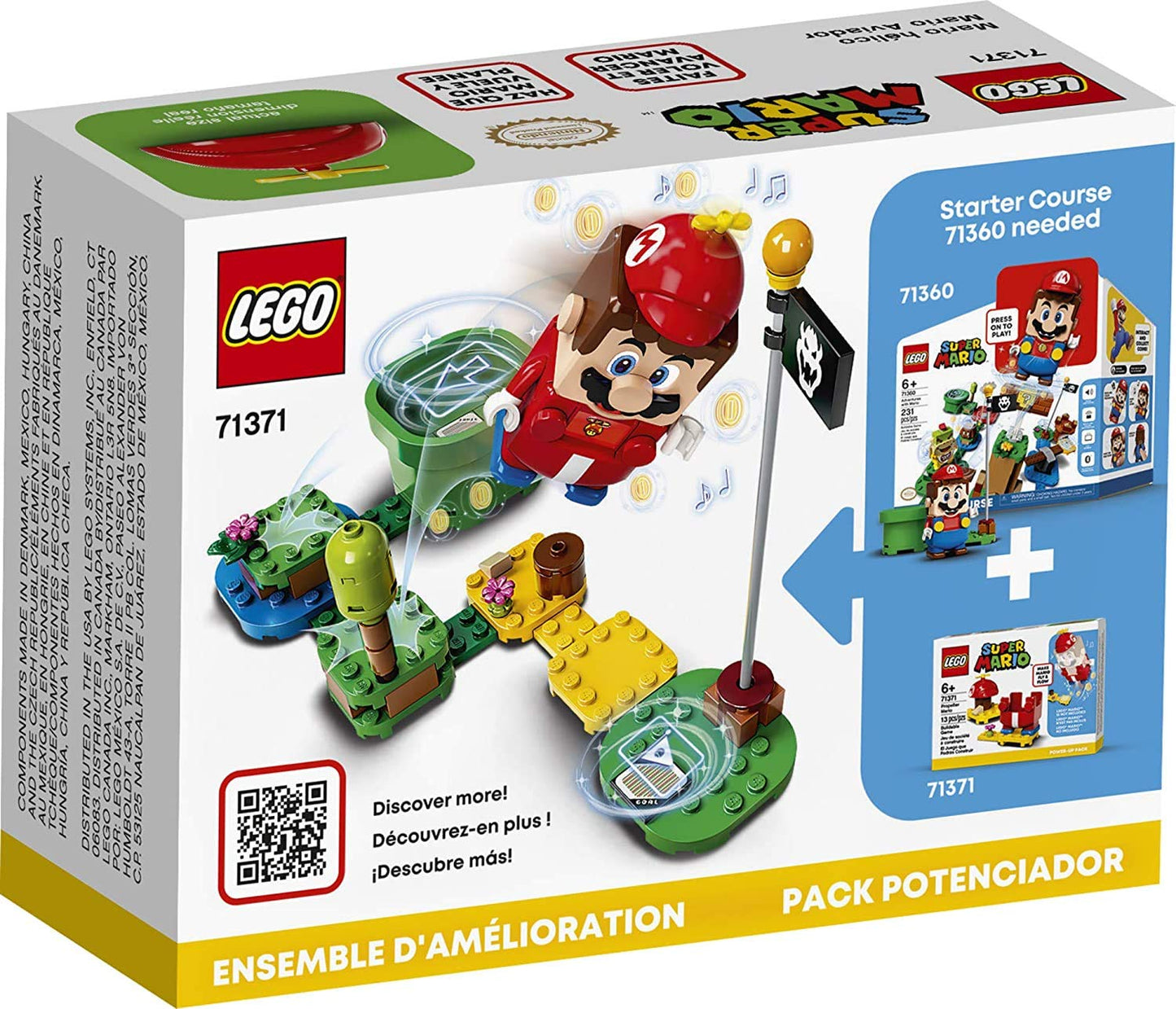 LEGO Super Mario Propeller Mario Power-Up Pack 71371; Awesome Toy for Kids to Power Up The Mario Figure in The Adventures with Mario Starter Course