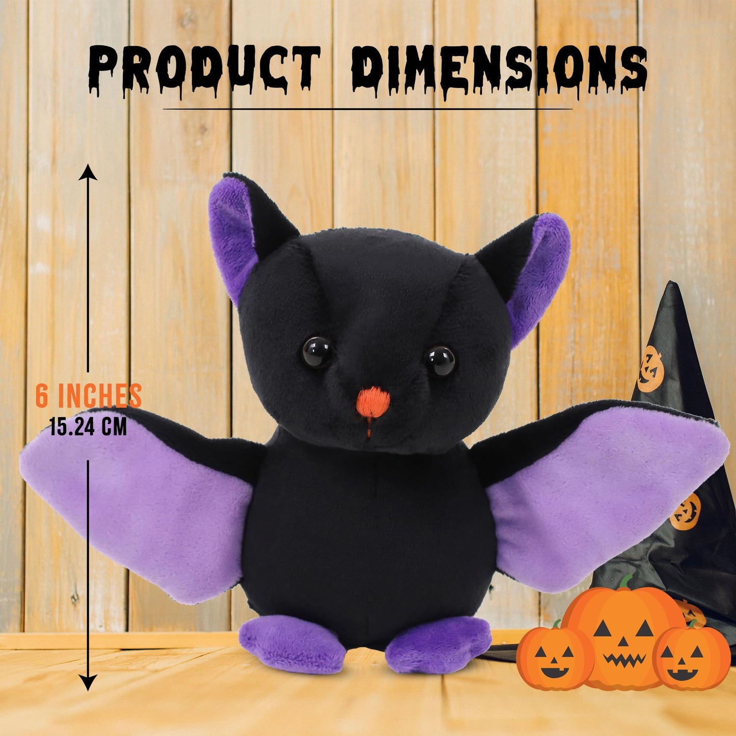 Made By Aliens Spooky Halloween Bat Stuffed Animal - Adorable Cute & Creepy Bat Plush Toy - Perfect Halloween Decor & Gift for All Ages - Limited