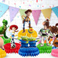 9Pcs Toy Honeycomb Centerpieces, Cartoon Movie Theme Birthday Party Supplies, Double-Sided 3D Table Decorations & Favors for Kids
