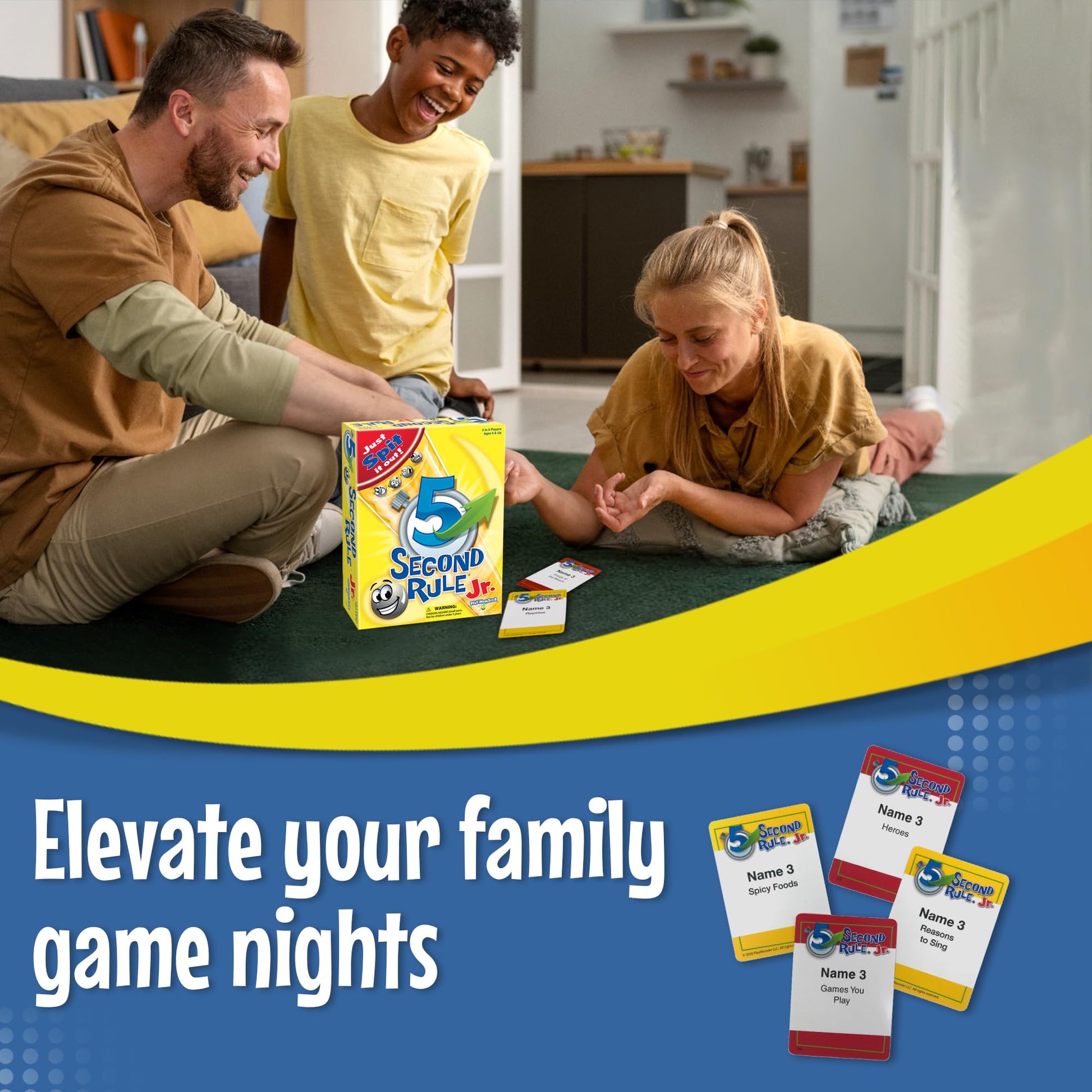 5 Second Rule Game Jr. - Simple Questions Card Game for Family Fun, Party, Kids, Travel, Game Night & Sleepovers - Think Fast and Shout Out Answers