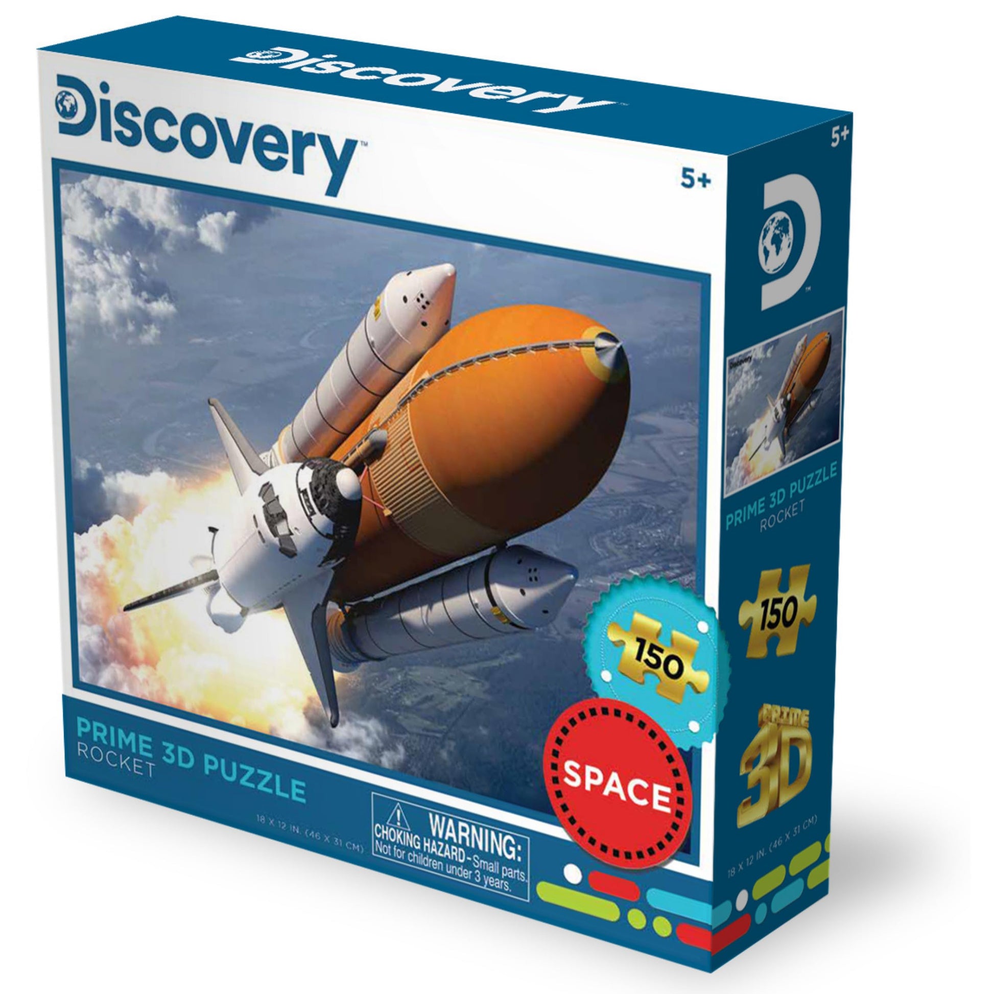 Prime 3D | Discovery | Space | 150 Piece 3D Jigsaw Puzzle for Kids | Finished Size 18" x 12” | Challenging & Fun for Kids & Families | Immersive 3D
