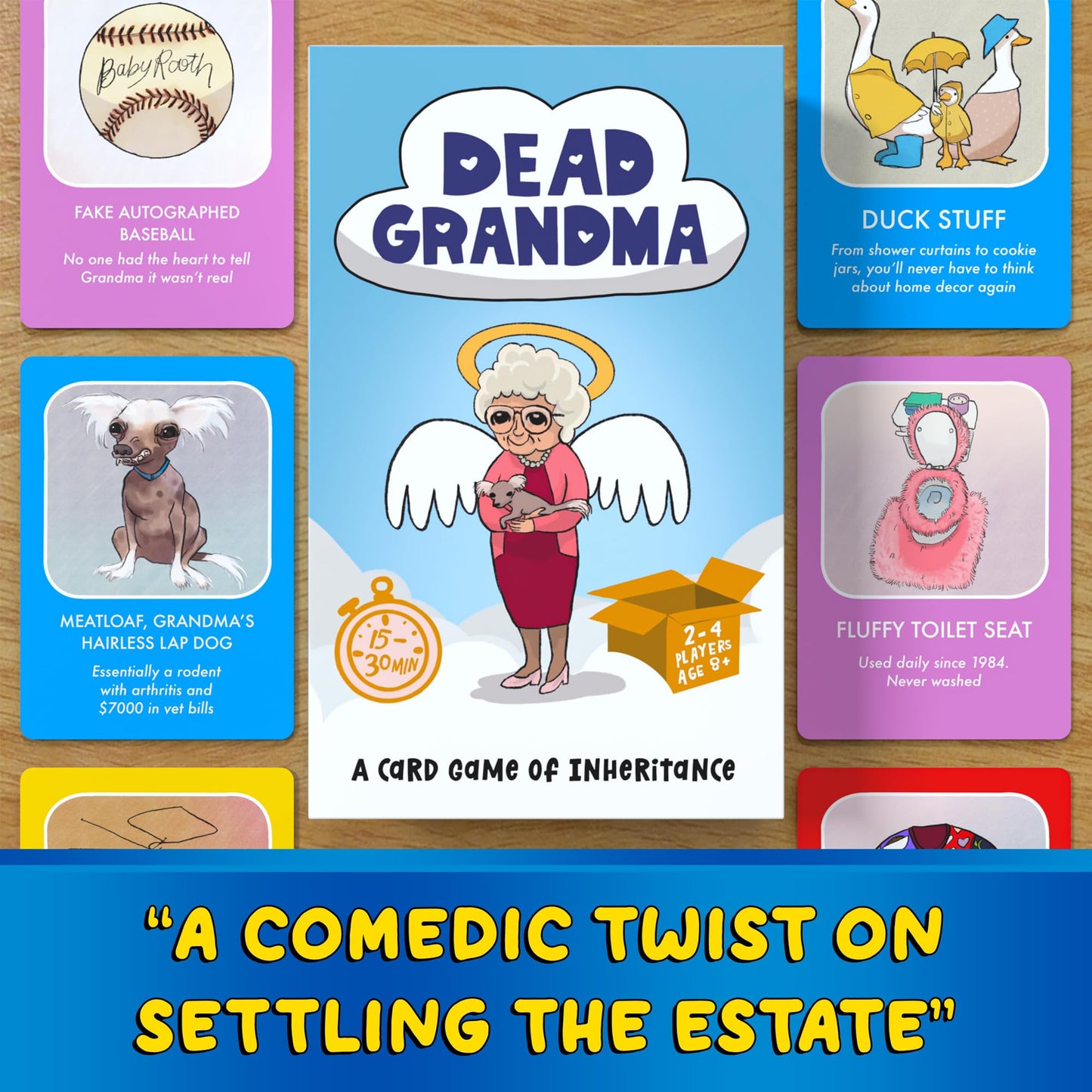 Dead Grandma: A Card Game of Inheritance - Fun and Clever Family Game for Adults, Teens, and Kids - Strategic Party Play for 2-4 Players