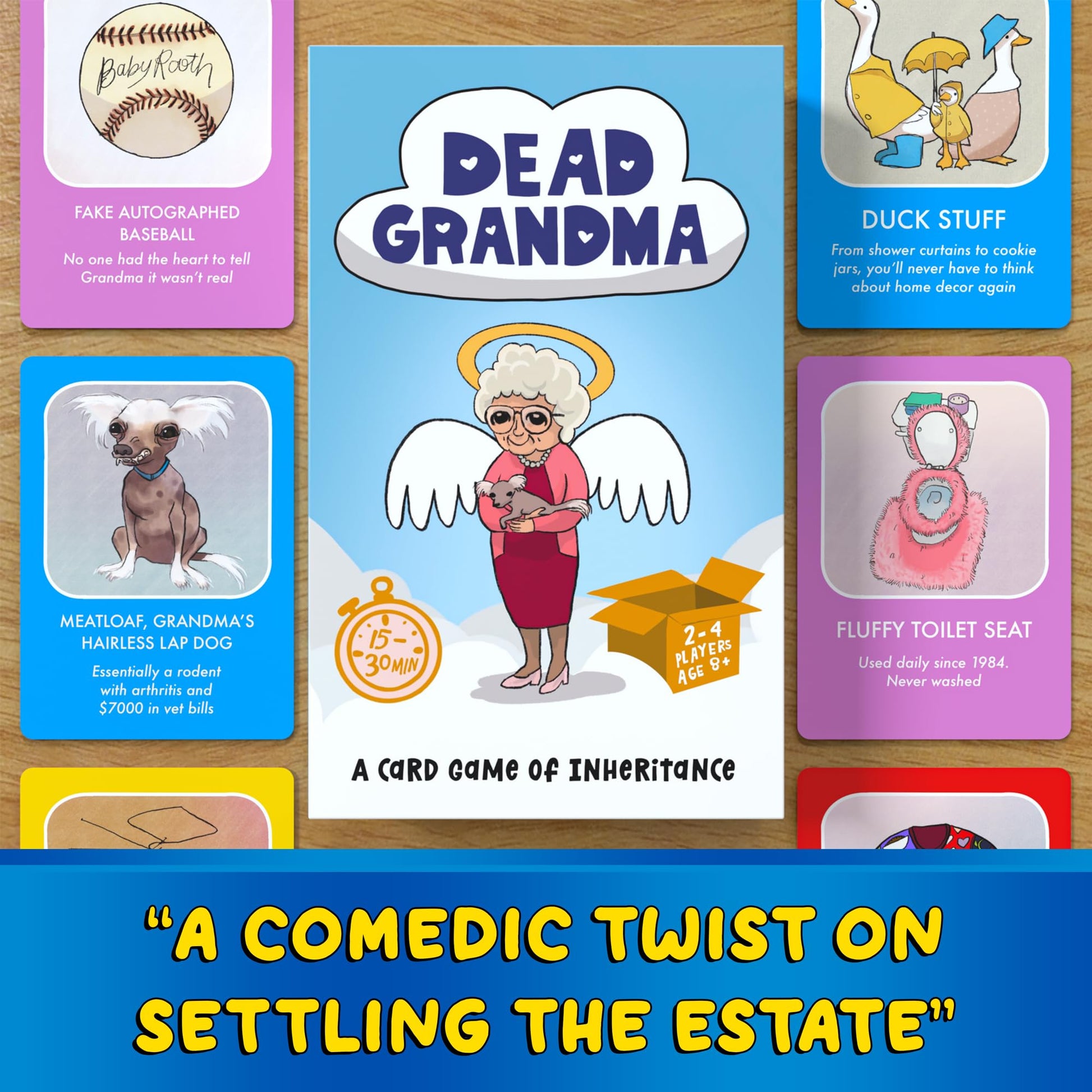 Dead Grandma: A Card Game of Inheritance - Fun and Clever Family Game for Adults, Teens, and Kids - Strategic Party Play for 2-4 Players