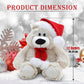 Plushland Adorable Soft Sophie Teddy Bear, Stuffed Animal Holiday Toys with Hat and Scarf Christmas Accessories - A Perfect Toy Gift for Kids 12