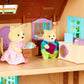Li'l Woodzeez Cat Family Figure Set with Storybook, Whiskerelli, Playsets