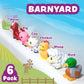 Tub Works® Barnyard™ Mold Free Bath Toys, 6 Pack | Sealed, No Hole Bath Toys Design Keeps Moisture Out | Soft, Squeezable & Float on Water | Farm