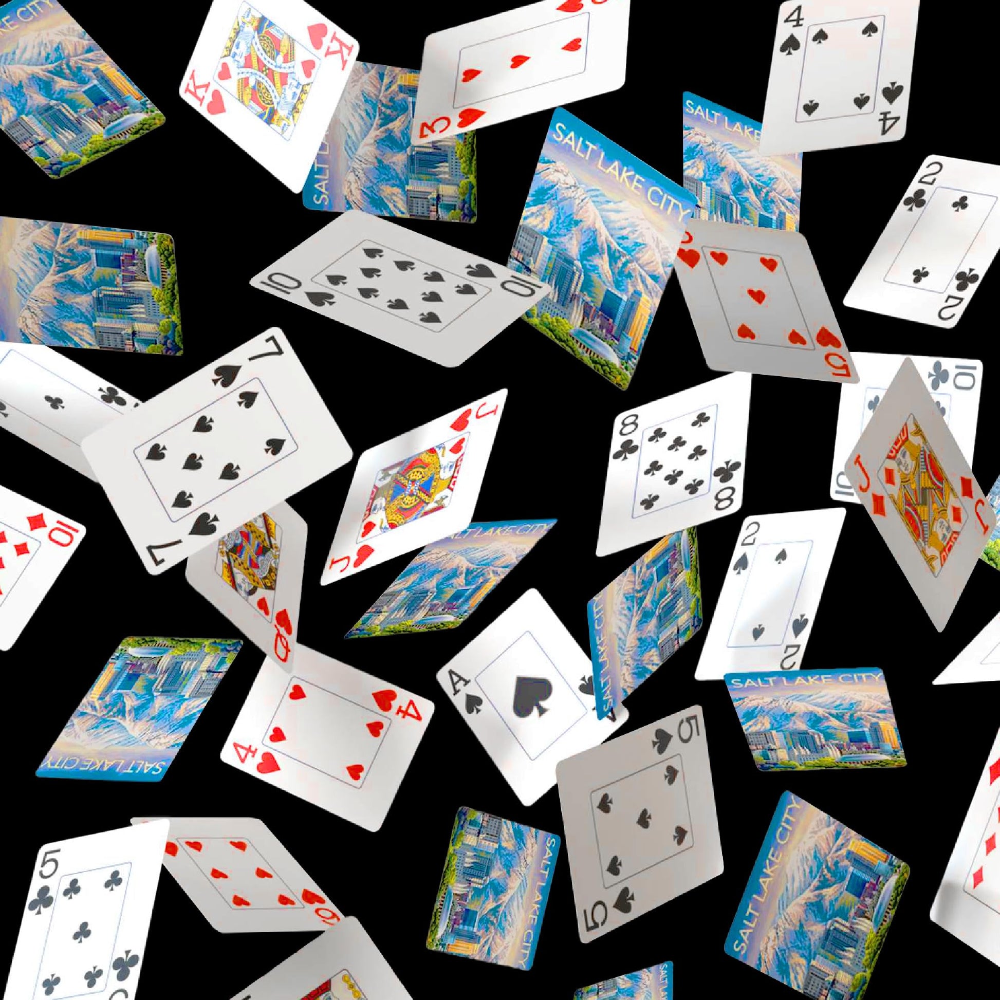 Boardwalk Puzzles Premium Featherlight Unique Playing Cards, Fun Themed Deck for Home and Travel | Salt Lake City