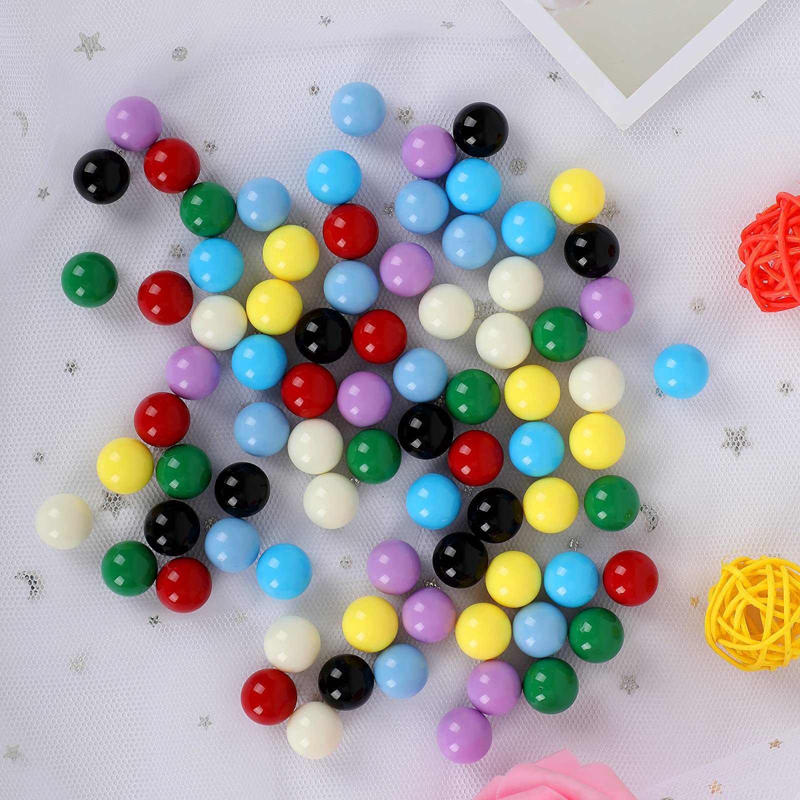 Laviesto Game Replacement Balls, 80 Pieces Acrylic Colored Balls for Games-Board Games,Chinese Checkers Marbles,Aggravation Game,Marble Run Toy-14mm/8