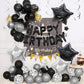 56 PCS Black Happy Birthday Balloons Happy Birthday Banner Balloons