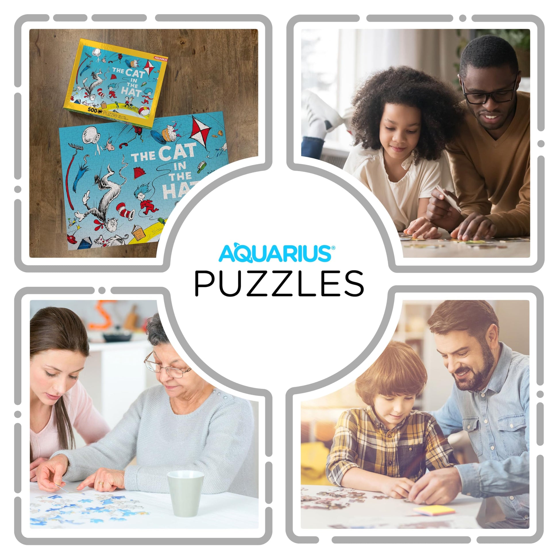 AQUARIUS Cat in The Hat Cartoon 500 Piece Jigsaw Puzzle