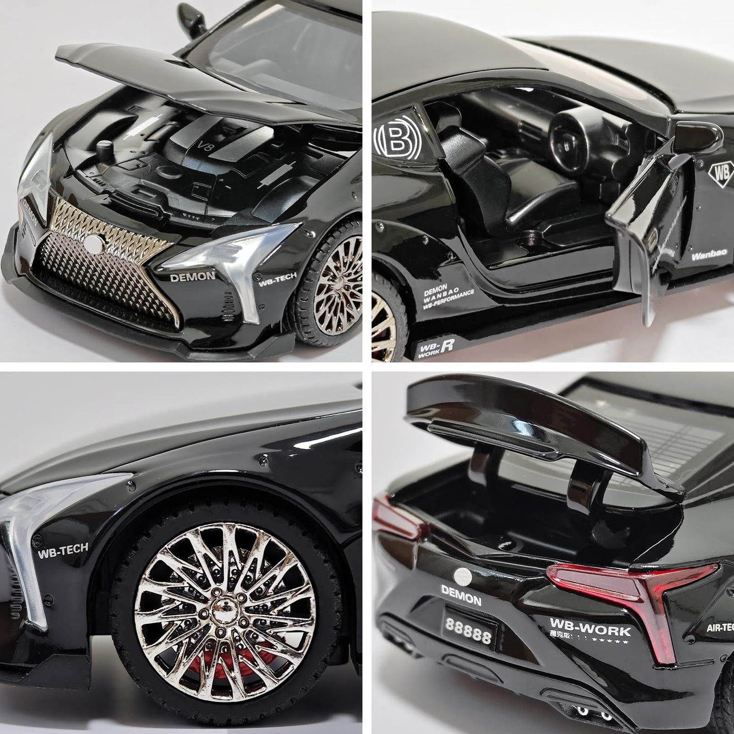 ERBADIHAGO Toy Cars Sport Car 1:32 Diecast Collect Car Toy with Light and Sound Diecast Metal Collectible Model Cars for 3+ Year Old Boys Pull Back