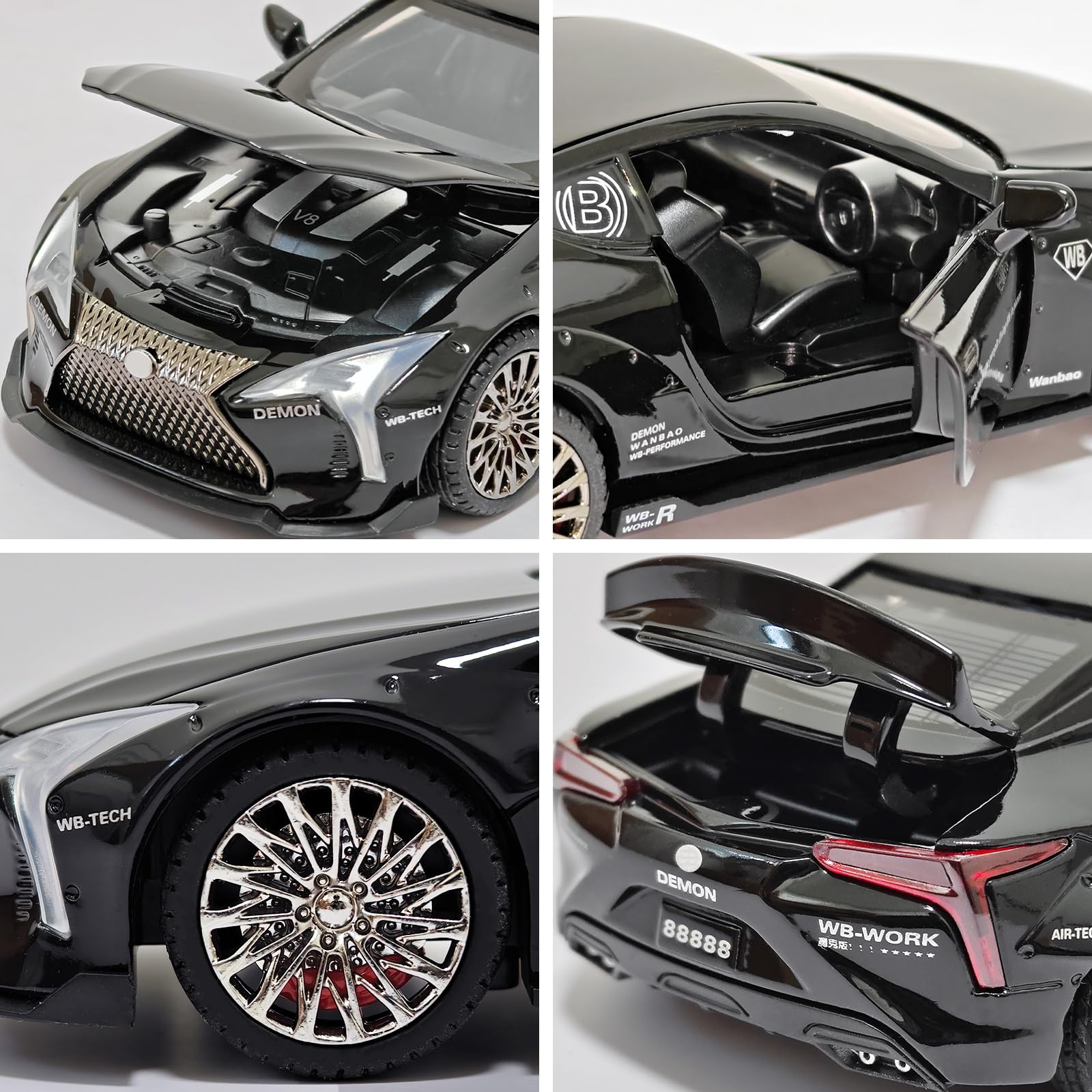 ERBADIHAGO Toy Cars Sport Car 1:32 Diecast Collect Car Toy with Light and Sound Diecast Metal Collectible Model Cars for 3+ Year Old Boys Pull Back