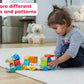 Jasey's Toy Chest Animal Friends Wooden Stacking Train | 16-Piece Train Set with 3 Interlocking Cars, 12 Colorful Double-Sided Animal Blocks |