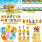 Winnie The Pooh Birthday Decorations, Party Supplies Set Include Banner, Backdrop, Balloons, Hanging Swirls, Cake Cupcake Toppers, Tablecloth for Boys
