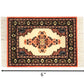 Set of 4 Dollhouse Area Rugs - Miniature Carpet Accessories for Doll Houses, 6 x 4 Inch Rectangular Floor Décor, Oriental Style