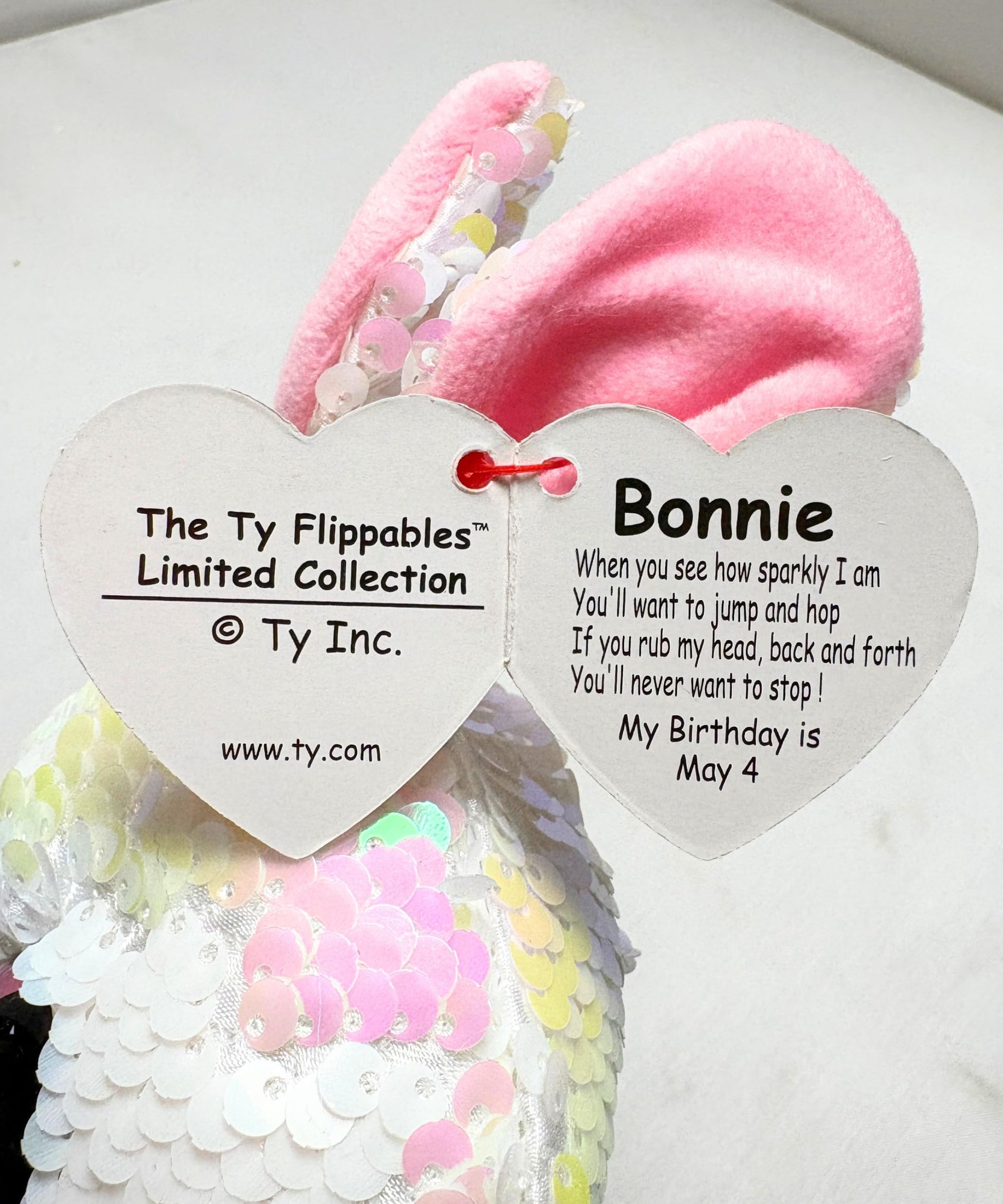 Ty - Flippables Small-Plush Sequins Bonnie The Rabbit 15 cm, TY36678, Multi-Colour
