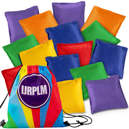 IJRPLM 18 Pack Bean Bags for Tossing, Large Colorful Beanbags, 4.7 x 4.7 in