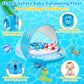 GleamJoy Baby Pool Float with UPF50+ Sun Protection Canopy, Inflatable Swimming Float for Baby 6-36 Months
