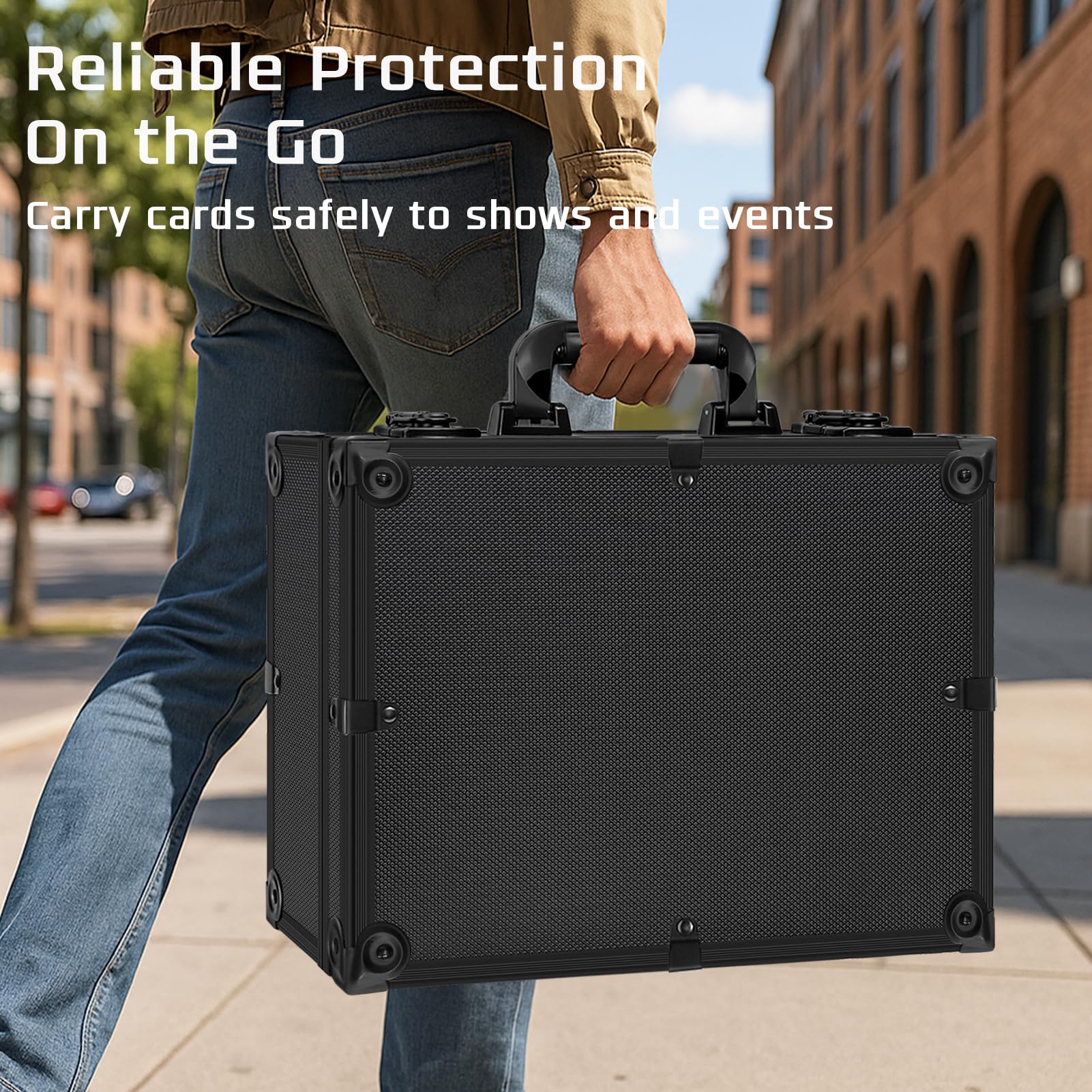 PAPNIX Toploader Storage Box for 3” x 4” 35pt Rigid Cards, Holds 600+ Toploaders or 135+ Magnetic Holders, Sports Card Storage Case Organizer with