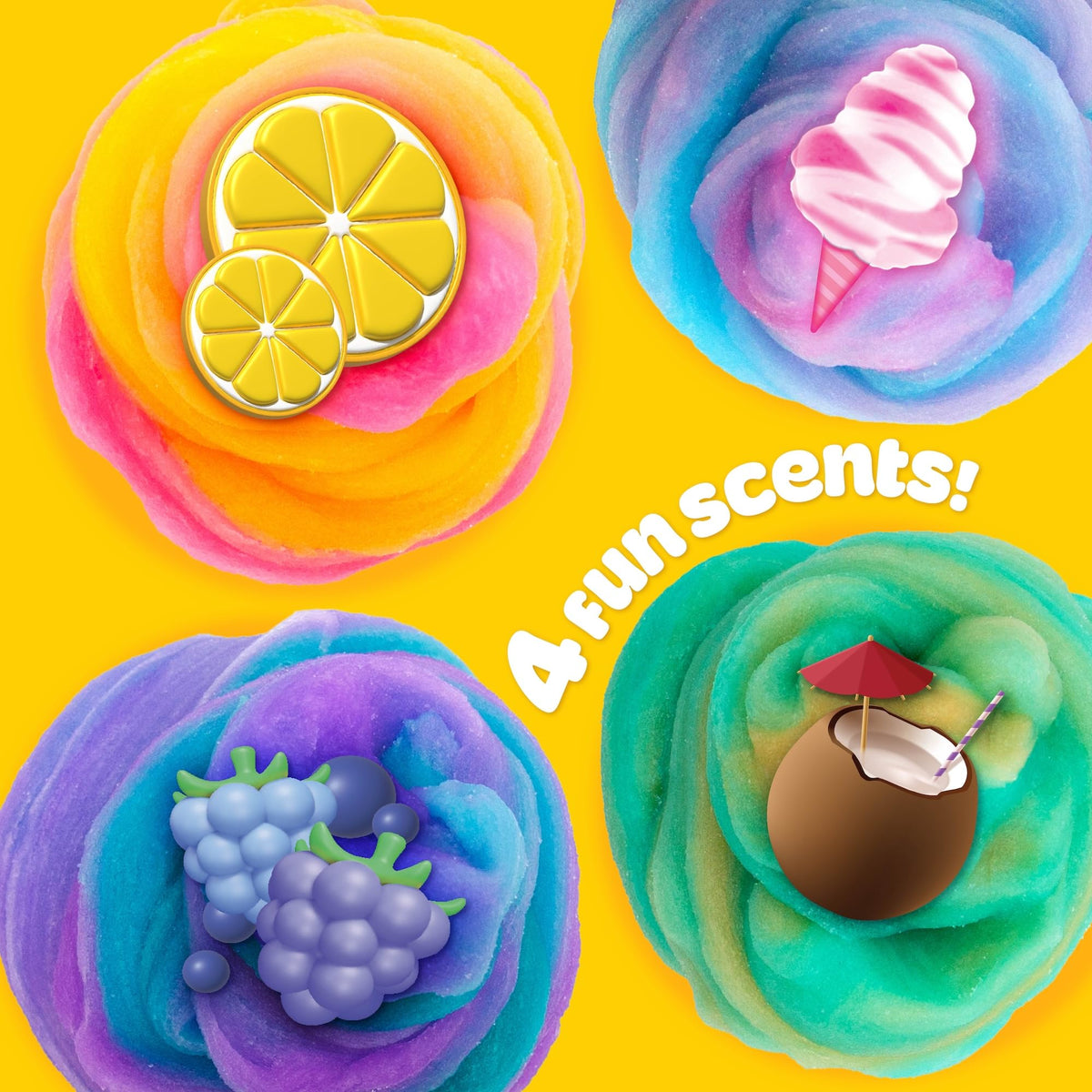 Play-Doh Scented Slime for Kids, 4 Pack Variety, Cloud