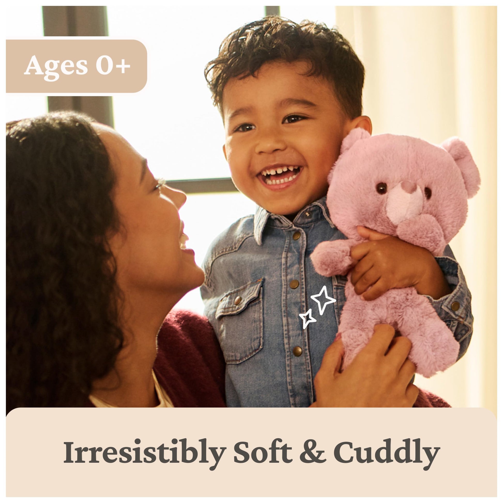 GUND Rose Kai 10-Inch Pink Teddy Bear Stuffed Animal with Heart-Shaped Nose