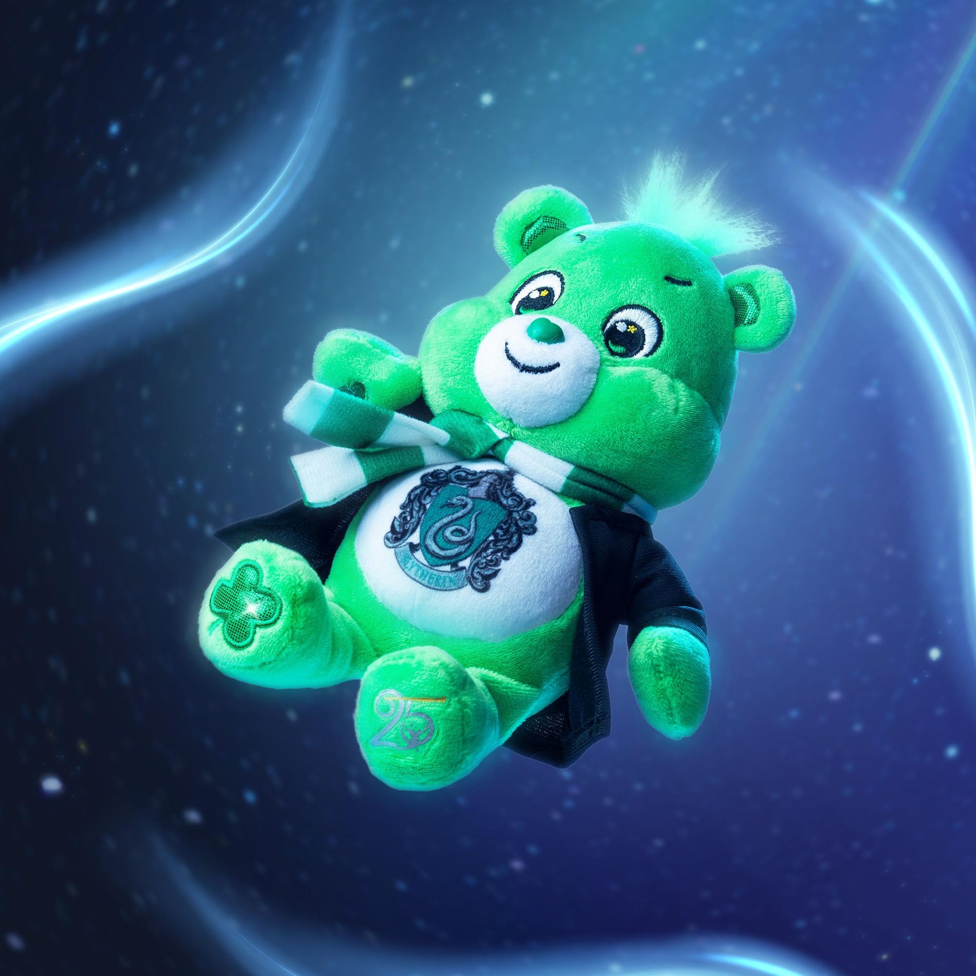 Harry Potter x Care Bears - 8 Inch Plush - Soft, Huggable Plushie, Stuffed Animal for Girls and Boys, Ages 4+, Slytherin House Good Luck Bear
